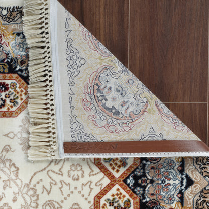 Tabriz Oosters Vloerkleed – Ivory – Klassiek Vintage Met Kader – Laagpolig Tapijt