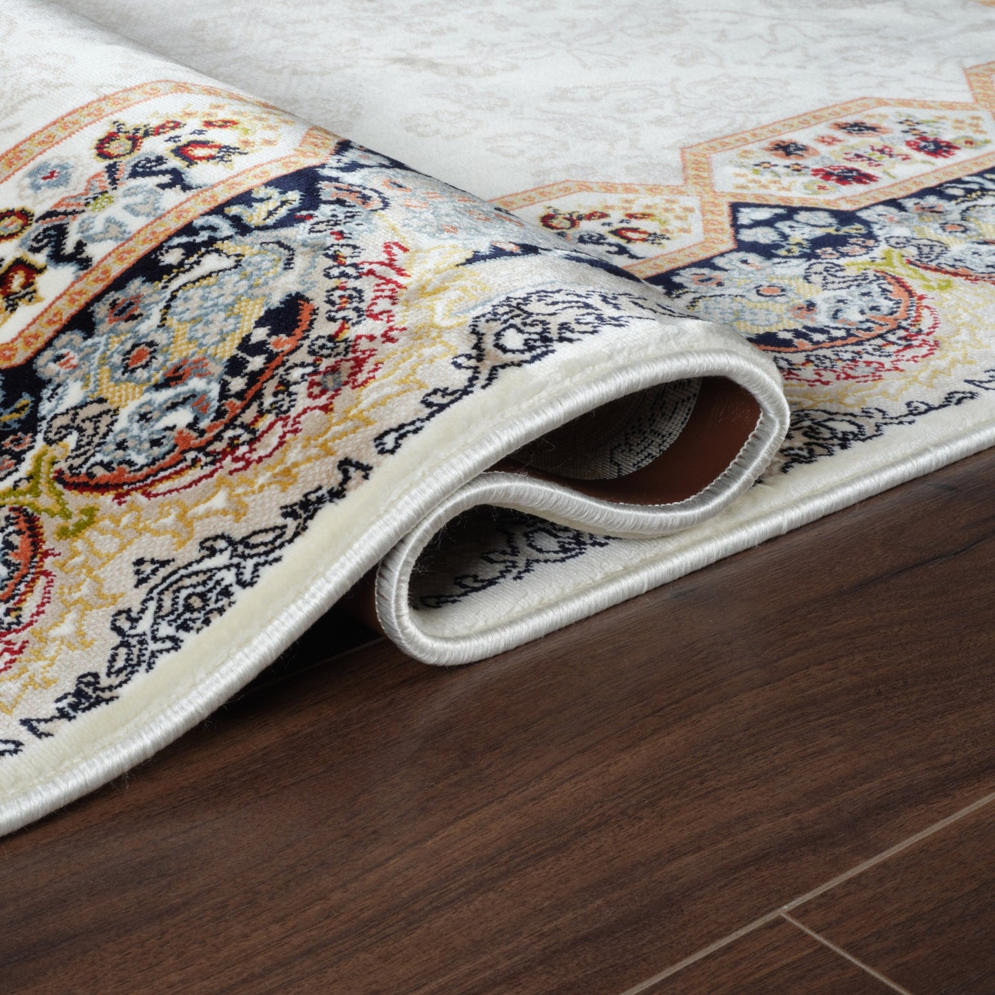 Tabriz Oosters Vloerkleed – Ivory – Klassiek Vintage Met Kader – Laagpolig Tapijt