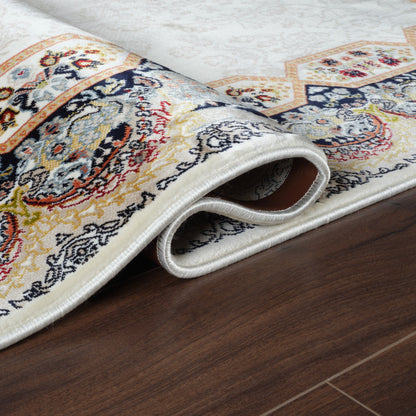Tabriz Oosters Vloerkleed – Ivory – Klassiek Vintage Met Kader – Laagpolig Tapijt