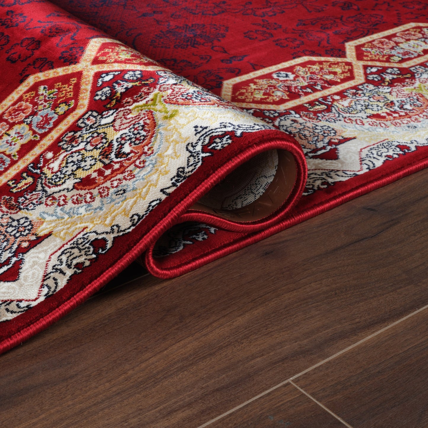 Tabriz Oosters Vloerkleed – Rood – Klassiek Vintage Met Kader – Laagpolig Tapijt