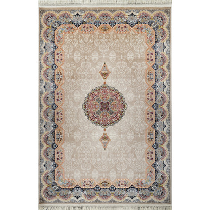 Tabriz Oosters Vloerkleed – Vizon – Klassiek Vintage Met Kader – Laagpolig Tapijt