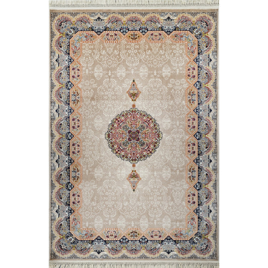 Tabriz Oosters Vloerkleed – Vizon – Klassiek Vintage Met Kader – Laagpolig Tapijt
