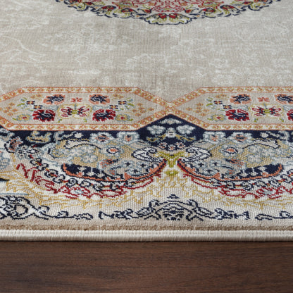 Tabriz Oosters Vloerkleed – Vizon – Klassiek Vintage Met Kader – Laagpolig Tapijt