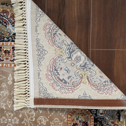 Tabriz Oosters Vloerkleed – Vizon – Klassiek Vintage Met Kader – Laagpolig Tapijt