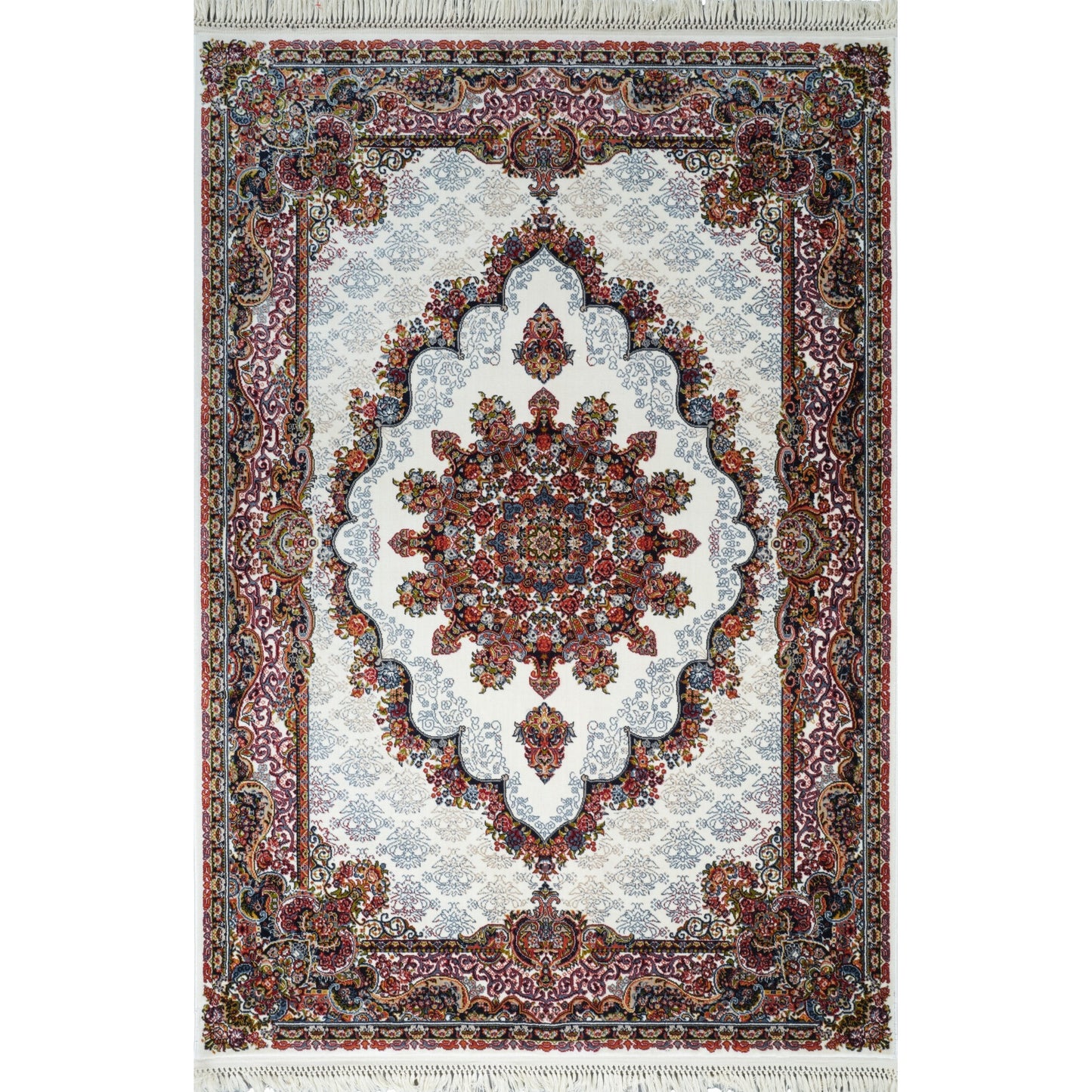 Tabriz Oosters Vloerkleed – Crème/Wit – Klassiek Vintage Laagpolig Tapijt