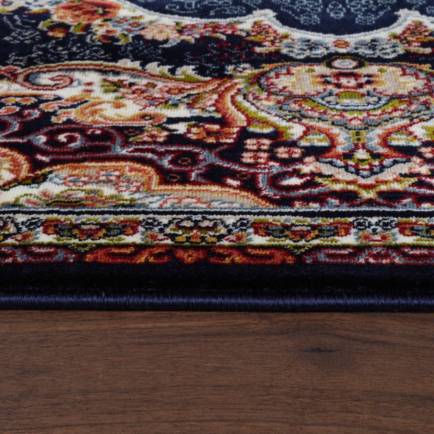 Tabriz Oosters Vloerkleed – Donkerblauw – Klassiek Vintage Laagpolig Tapijt