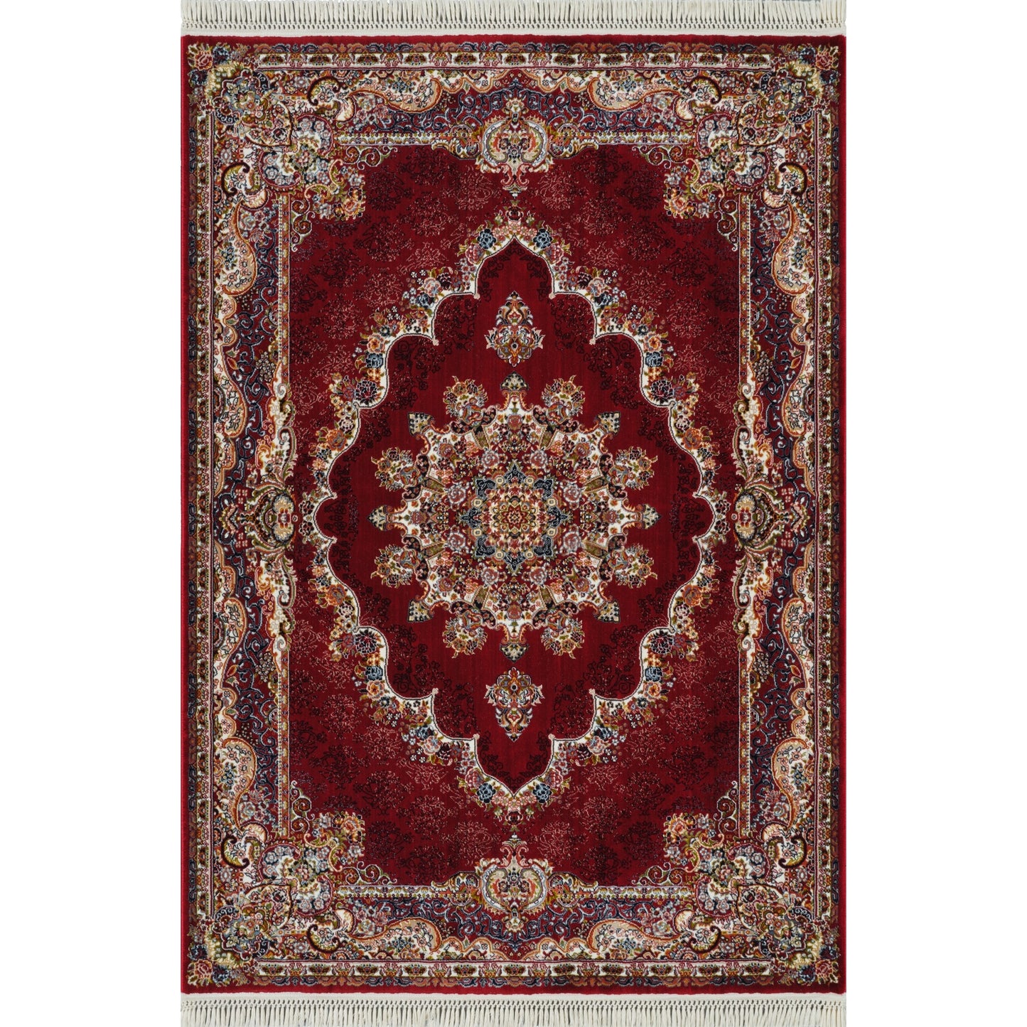 Tabriz Oosters Vloerkleed – Rood – Klassiek Vintage Laagpolig Tapijt