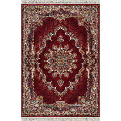 Tabriz Oosters Vloerkleed – Rood – Klassiek Vintage Laagpolig Tapijt