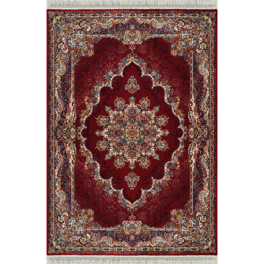 Tabriz Oosters Vloerkleed – Rood – Klassiek Vintage Laagpolig Tapijt