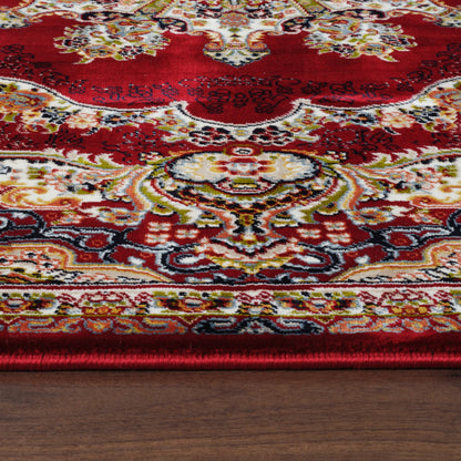 Tabriz Oosters Vloerkleed – Rood – Klassiek Vintage Laagpolig Tapijt