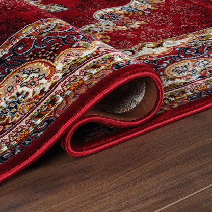 Tabriz Oosters Vloerkleed – Rood – Klassiek Vintage Laagpolig Tapijt