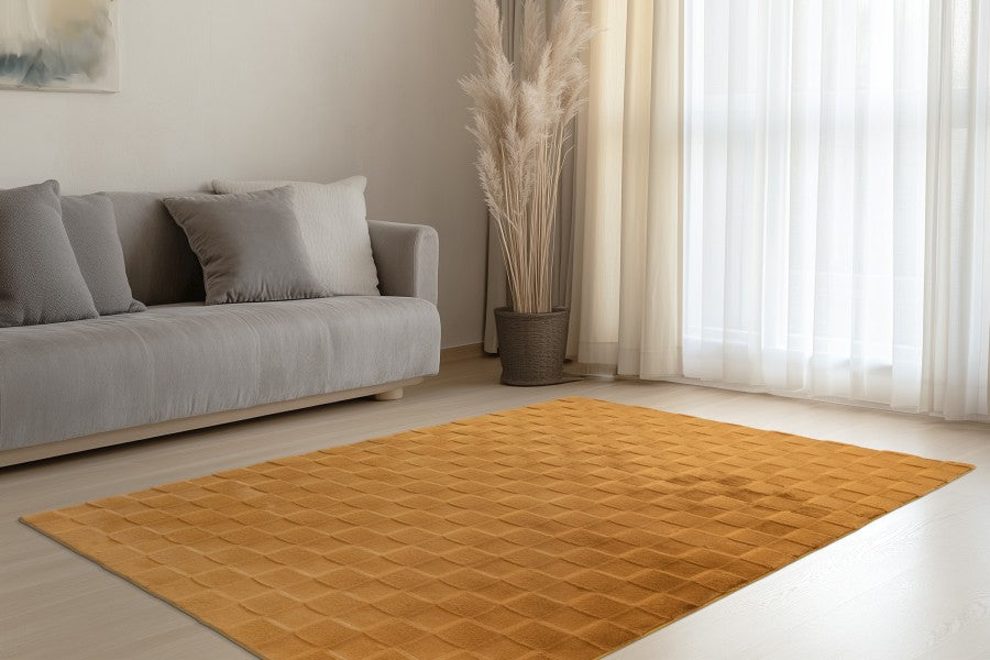 Soul Vloerkleed – Amber – Geblokt Design – Zacht Hoogpolig