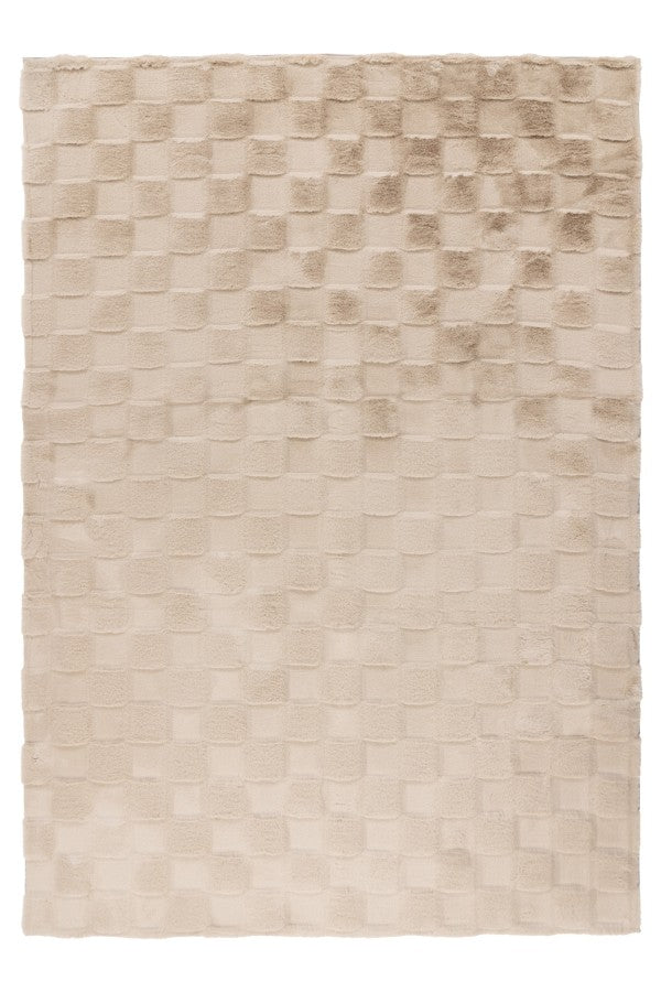 Soul Vloerkleed – Beige – Geblokt Design – Zacht Hoogpolig
