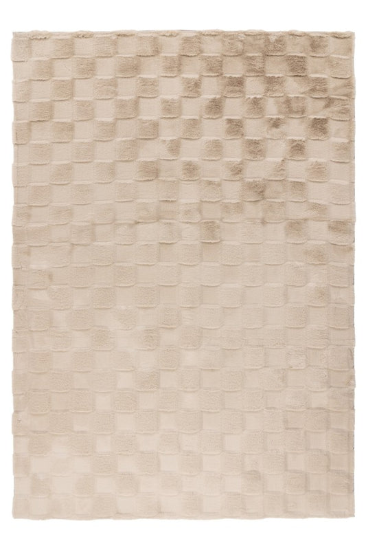 Soul Vloerkleed – Beige – Geblokt Design – Zacht Hoogpolig