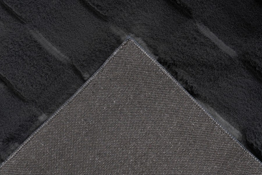 Soul Vloerkleed – Antraciet – Geblokt Design – Zacht Hoogpolig