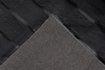 Soul Vloerkleed – Antraciet – Geblokt Design – Zacht Hoogpolig