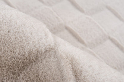 Soul Vloerkleed – Licht Taupe – Geblokt Design – Zacht Hoogpolig