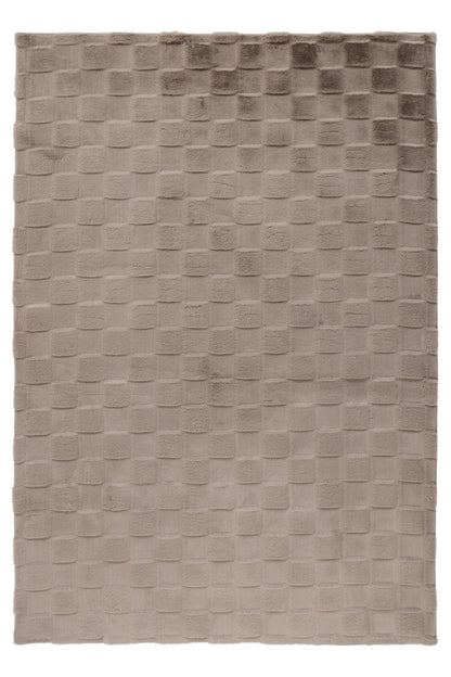 Soul Vloerkleed – Taupe – Geblokt Design – Zacht Hoogpolig