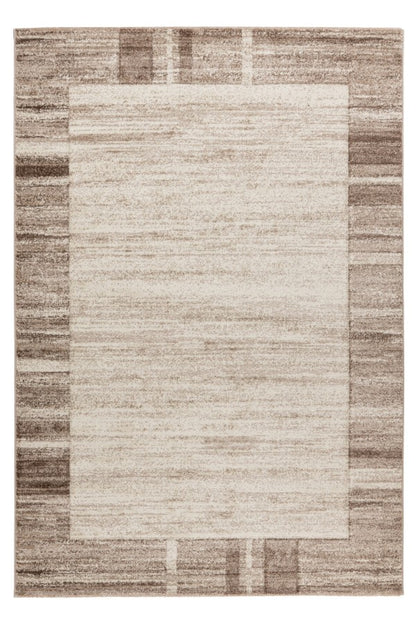 Trendy Carving – Beige kader structuur – Laagpolig vloerkleed
