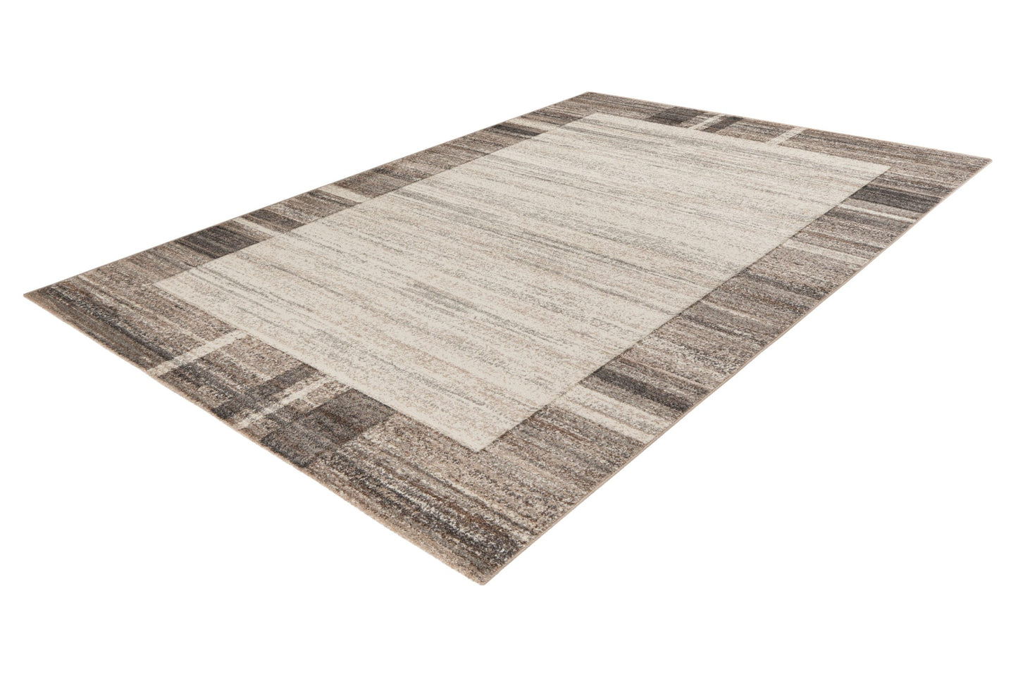 Trendy Carving – Beige kader structuur – Laagpolig vloerkleed