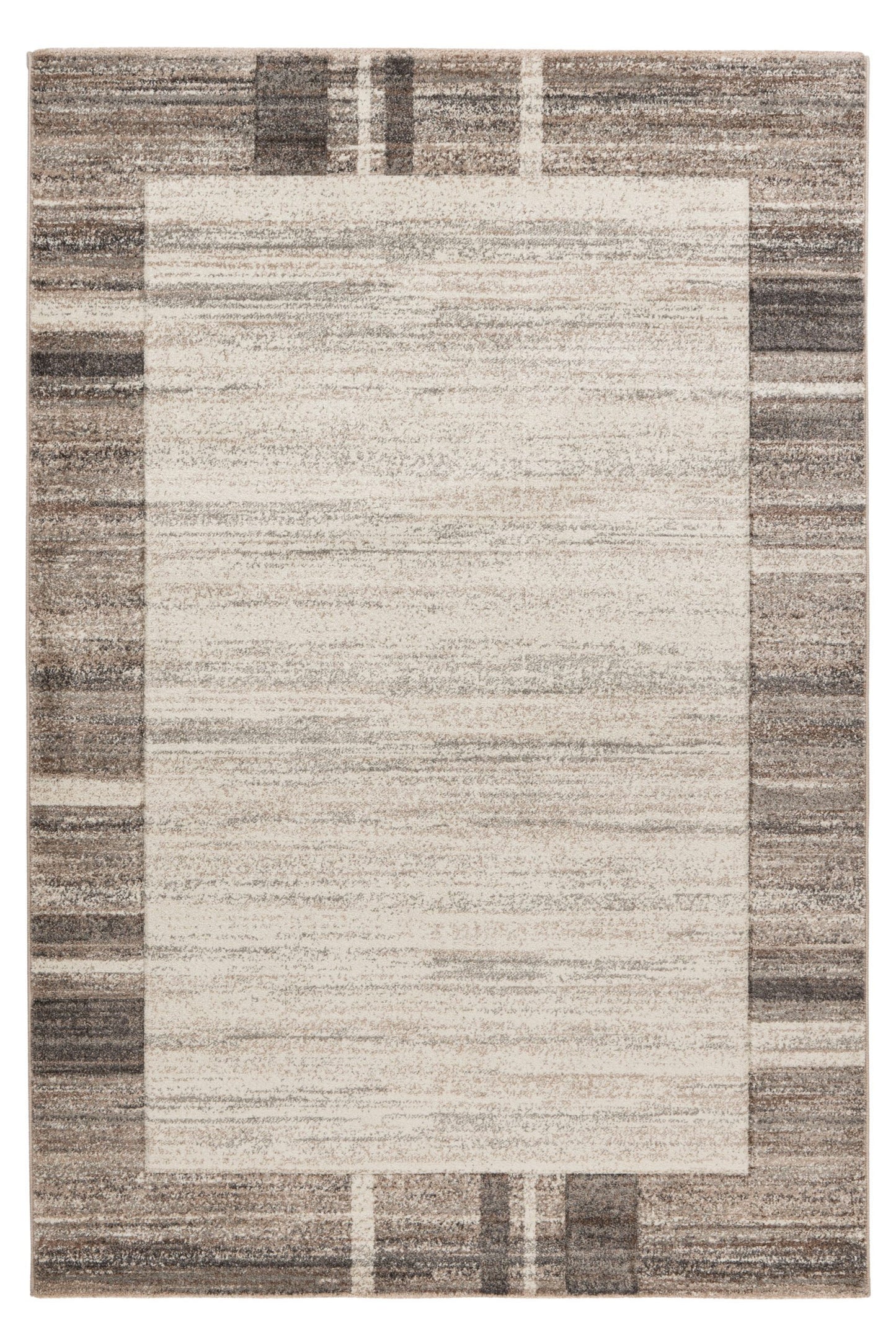 Trendy Carving – Silver beige kader structuur – Laagpolig vloerkleed
