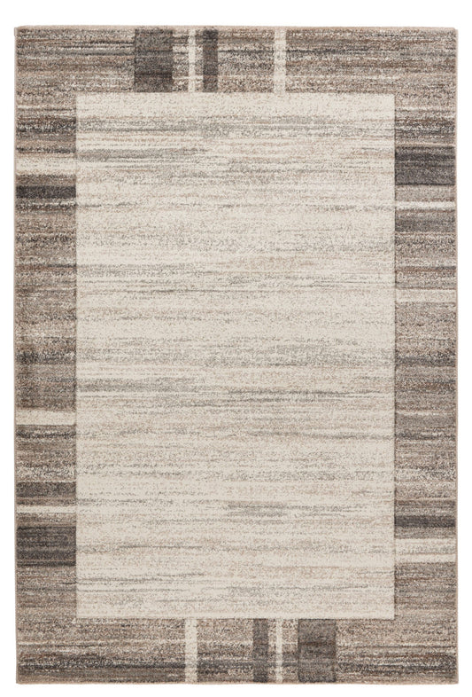 Trendy Carving – Silver beige kader structuur – Laagpolig vloerkleed