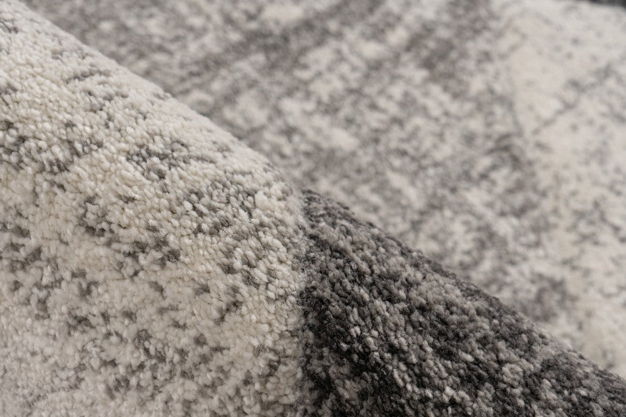 Trendy Carving – Silver geometrische structuur – Laagpolig vloerkleed