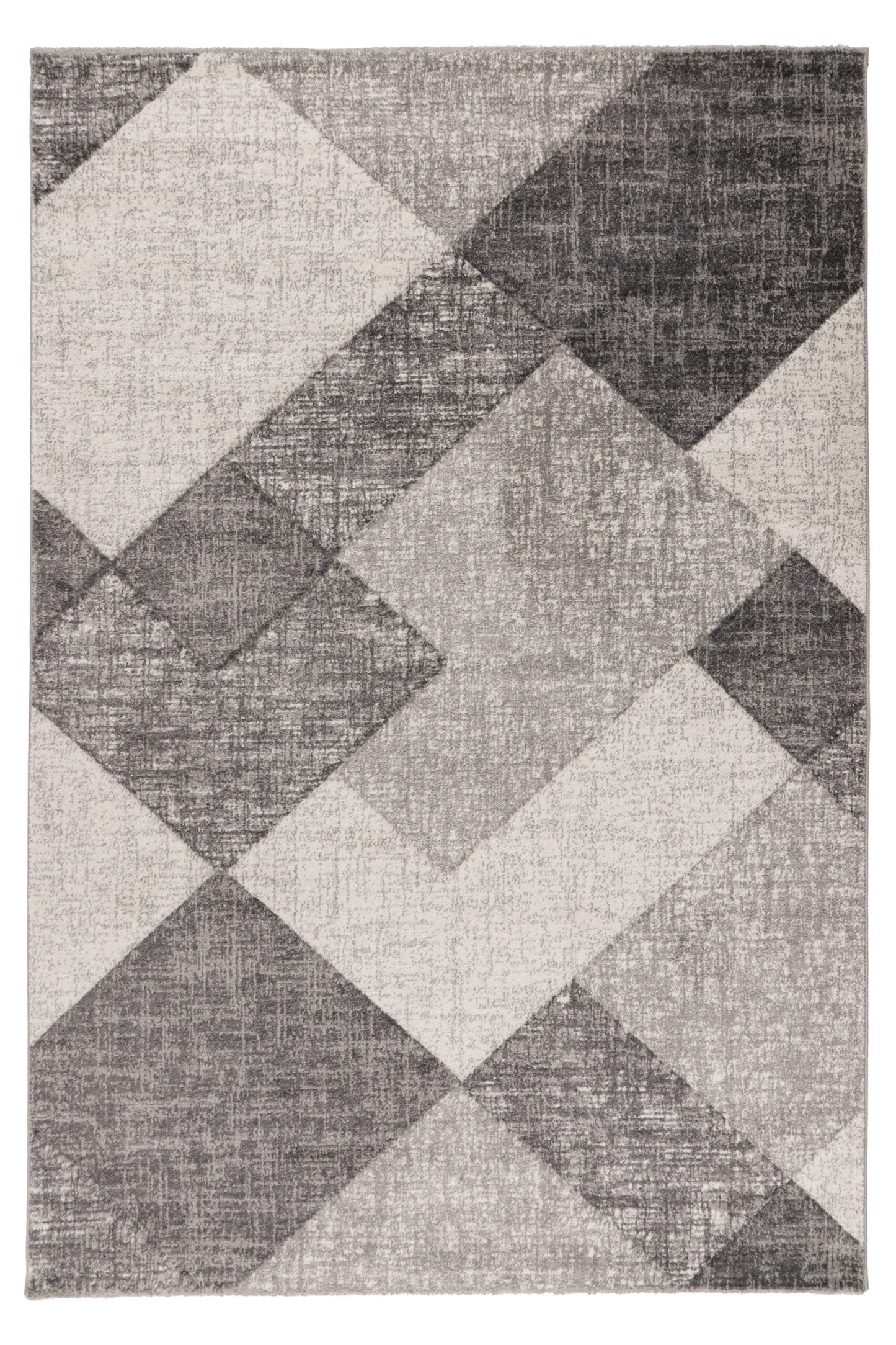 Trendy Carving – Silver geometrische structuur – Laagpolig vloerkleed