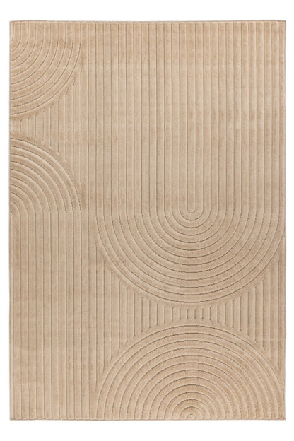 Japandi binnen- en buitenkleed Viva – beige met fijn patroon