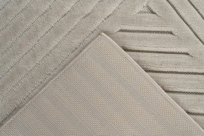 Japandi binnen- en buitenkleed Viva – ivory met subtiel geometrisch patroon