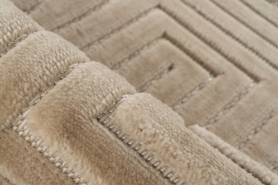 Japandi binnen- en buitenkleed Viva – beige met ingetogen Japandi lijnen