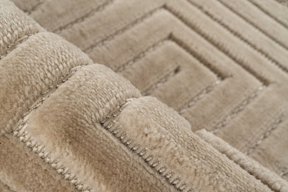 Japandi binnen- en buitenkleed Viva – beige met ingetogen Japandi lijnen