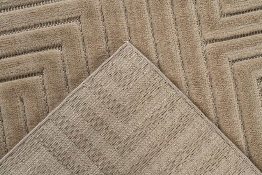 Japandi binnen- en buitenkleed Viva – beige met ingetogen Japandi lijnen