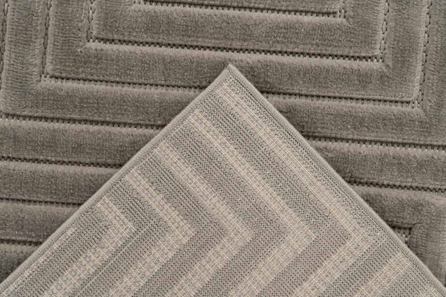 Japandi binnen- en buitenkleed Viva – zilver met rustige Japandi textuur