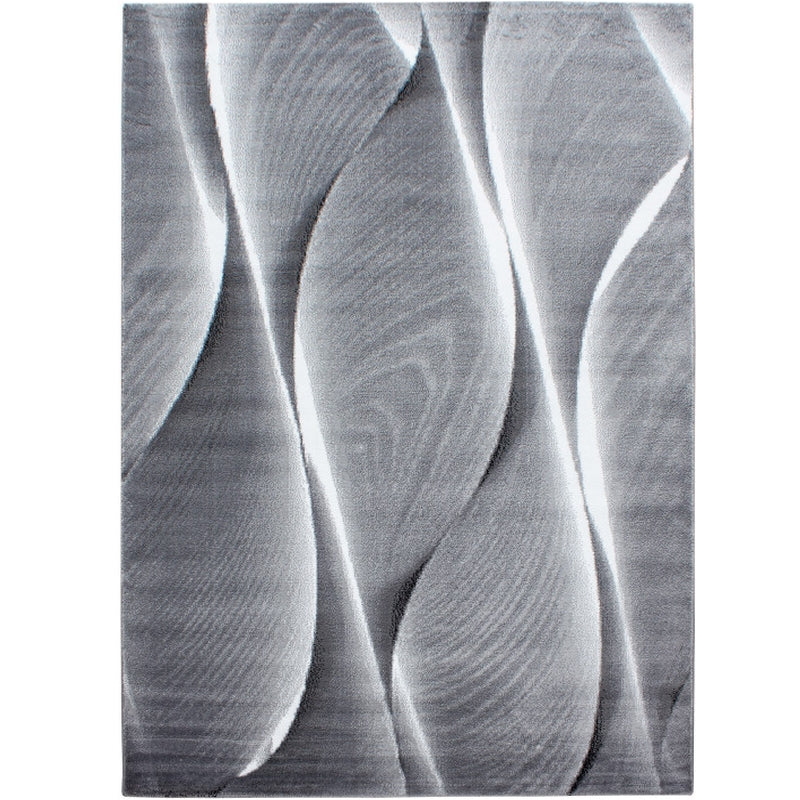 Parma Vloerkleed – Zwarte Curve – Laagpolig & Modern Design