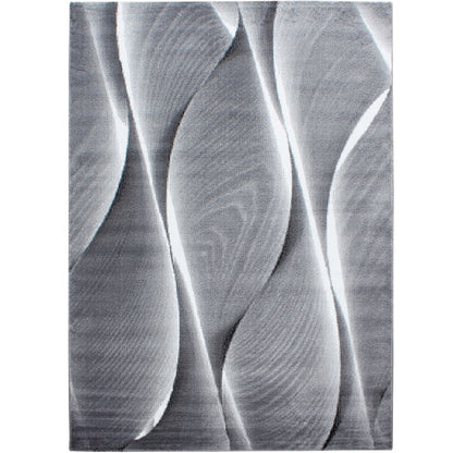Parma Vloerkleed – Zwarte Curve – Laagpolig & Modern Design