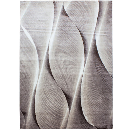 Parma Vloerkleed – Bruine Curve – Laagpolig & Modern Design