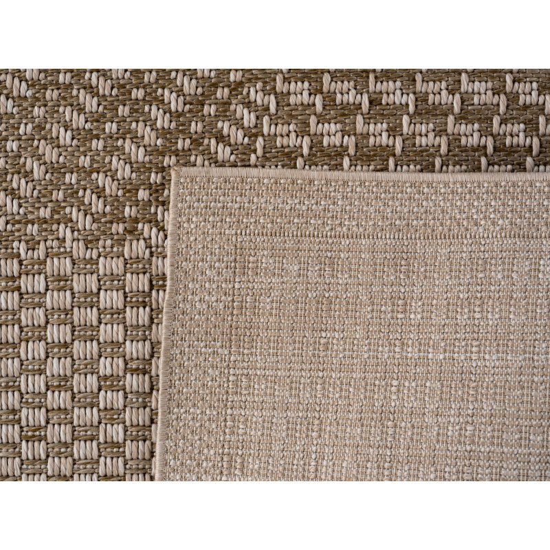 Ibiza – Geblokt Patchwork Bruin/Beige – Binnen & Buiten Vloerkleed – Laagpolig