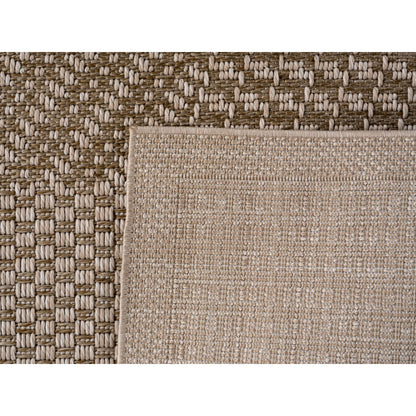 Ibiza – Geblokt Patchwork Bruin/Beige – Binnen & Buiten Vloerkleed – Laagpolig