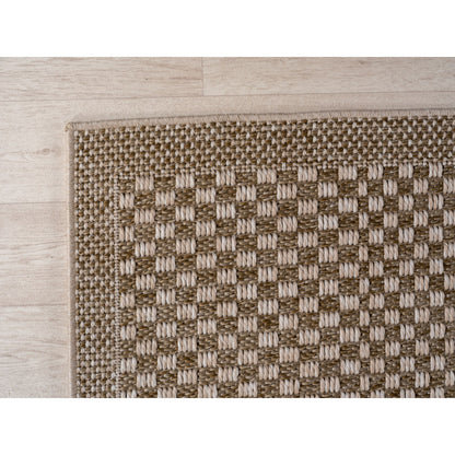 Ibiza – Geblokt Patchwork Bruin/Beige – Binnen & Buiten Vloerkleed – Laagpolig