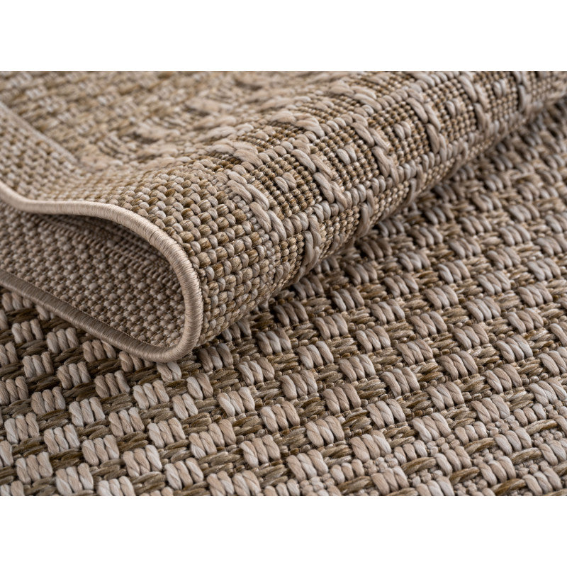 Ibiza – Geblokt Patchwork Bruin/Beige – Binnen & Buiten Vloerkleed – Laagpolig