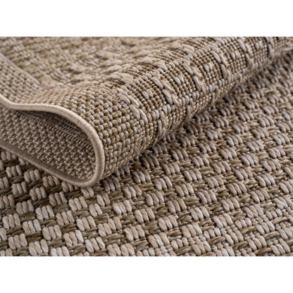 Ibiza – Geblokt Patchwork Bruin/Beige – Binnen & Buiten Vloerkleed – Laagpolig