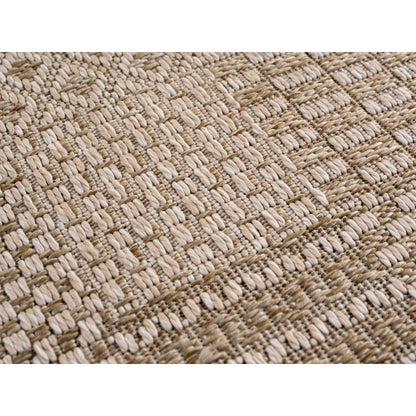 Ibiza – Geblokt Patchwork Bruin/Beige – Binnen & Buiten Vloerkleed – Laagpolig