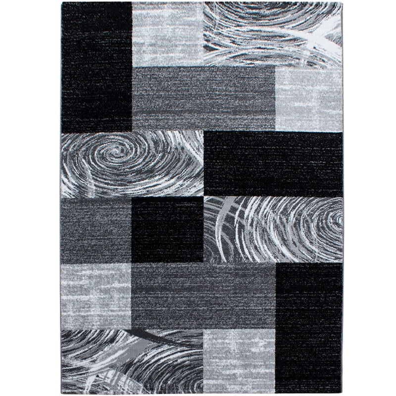 Parma Vloerkleed – Zwart Blok – Laagpolig & Modern Design