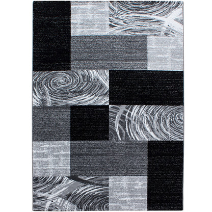 Parma Vloerkleed – Zwart Blok – Laagpolig & Modern Design