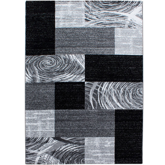 Parma Vloerkleed – Zwart Blok – Laagpolig & Modern Design