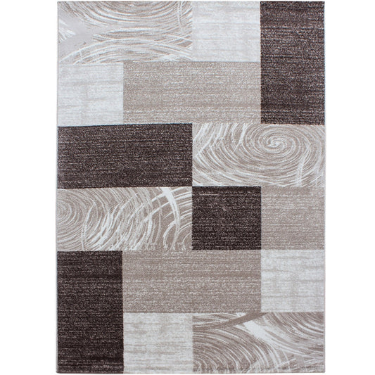 Parma Vloerkleed – Bruin Blok – Laagpolig & Modern Design