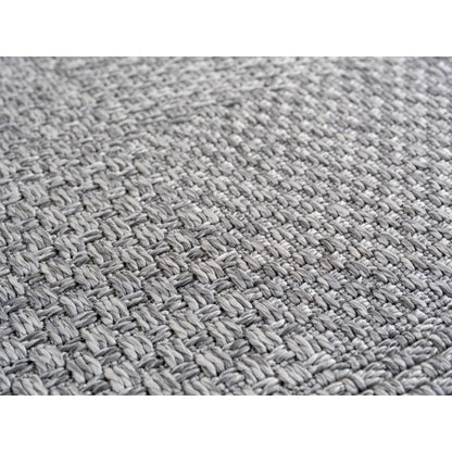 Ibiza – Geblokt Patchwork Donkergrijs – Binnen & Buiten Vloerkleed – Laagpolig
