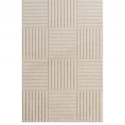 Art Vloerkleed – Japandi – Blokpatroon – Modern & Laagpolig – Creme/Beige
