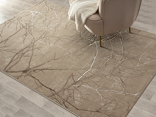 Creation Vloerkleed – Beige – Takken Design – Laagpolig Vloerkleed